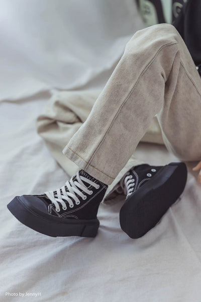 Blackkbbo - Square-Toe Canvas Shoes