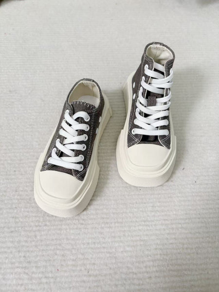 Blackkbbo - Square-Toe Canvas Shoes